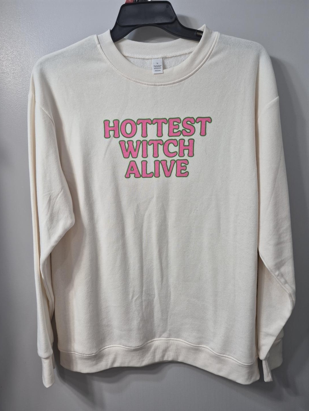 Cream Graphic Sweatshirt - Hottest Witch Alive